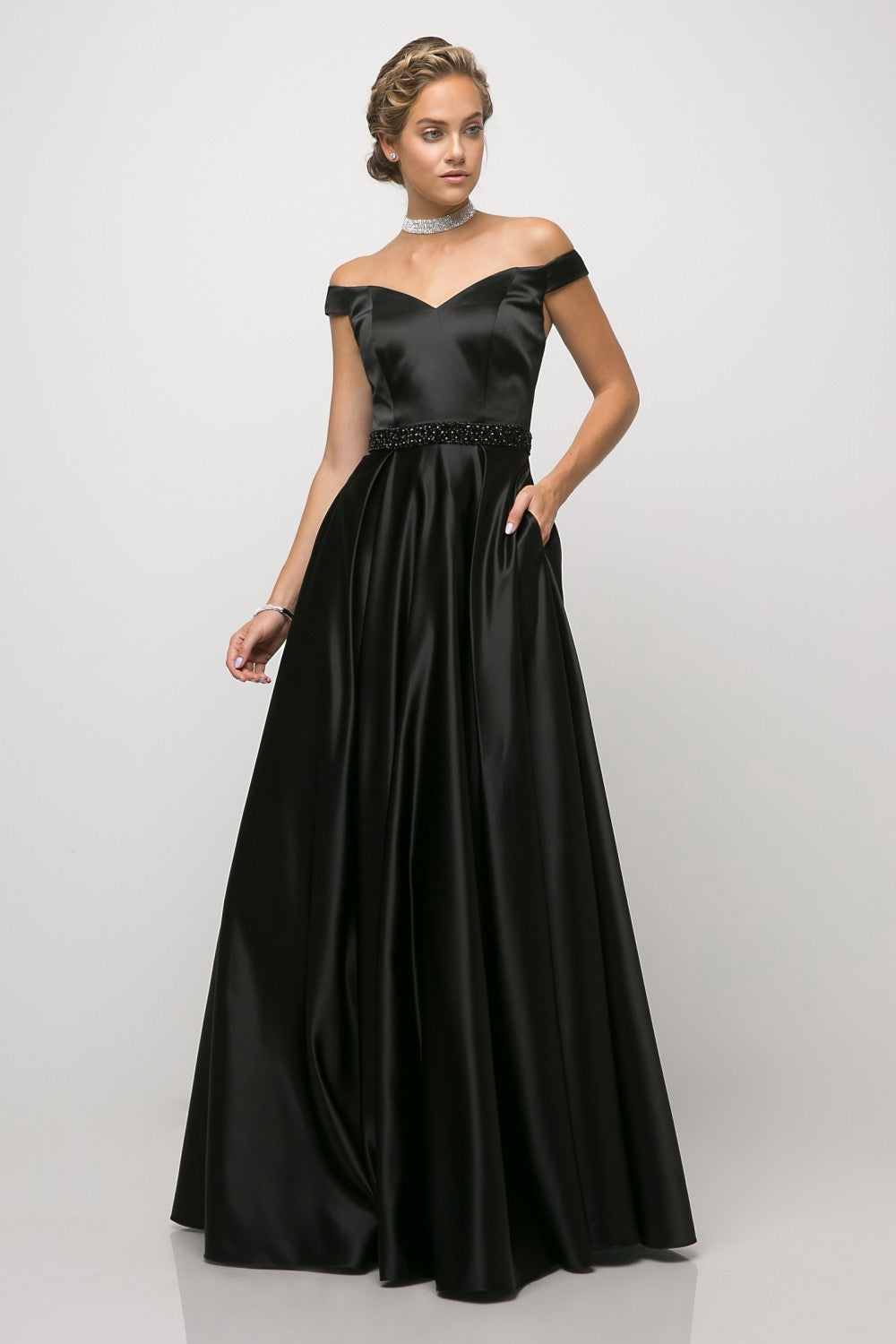 MyFashion.com - Off the shoulder satin ball gown with beaded belt and pockets.(UT257) - Cinderella Divine promdress eveningdress fashion partydress weddingdress
gown homecoming promgown weddinggown