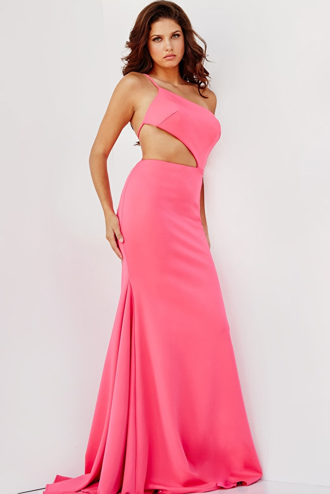 Jovani -JVN000273 One Shoulder Cut Out Mermaid Prom Dress