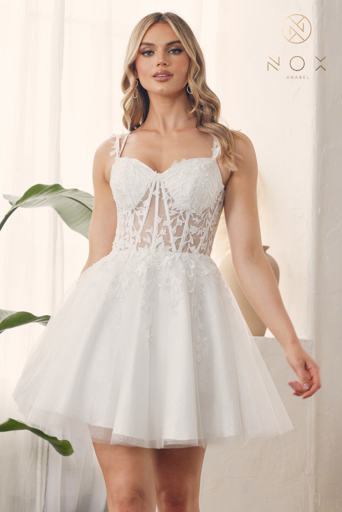 Embroidered Sweetheart Neckline Tulle Dress By Nox Anabel -H784