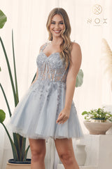 Embroidered Sweetheart Neckline Tulle Dress By Nox Anabel -H784