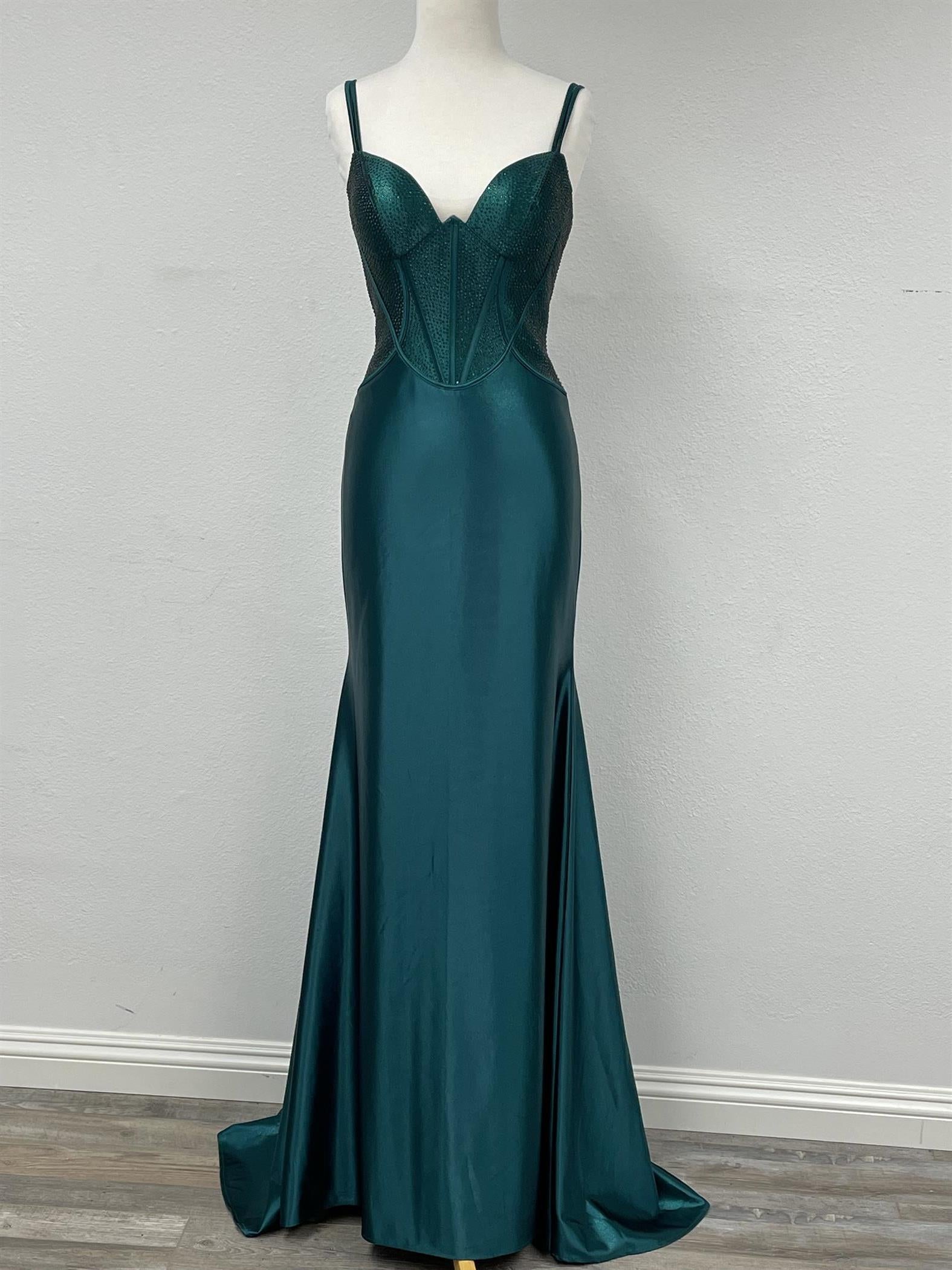 Nox Anabel -E1277 Sleeveless Sweetheart Neck Silk Dress