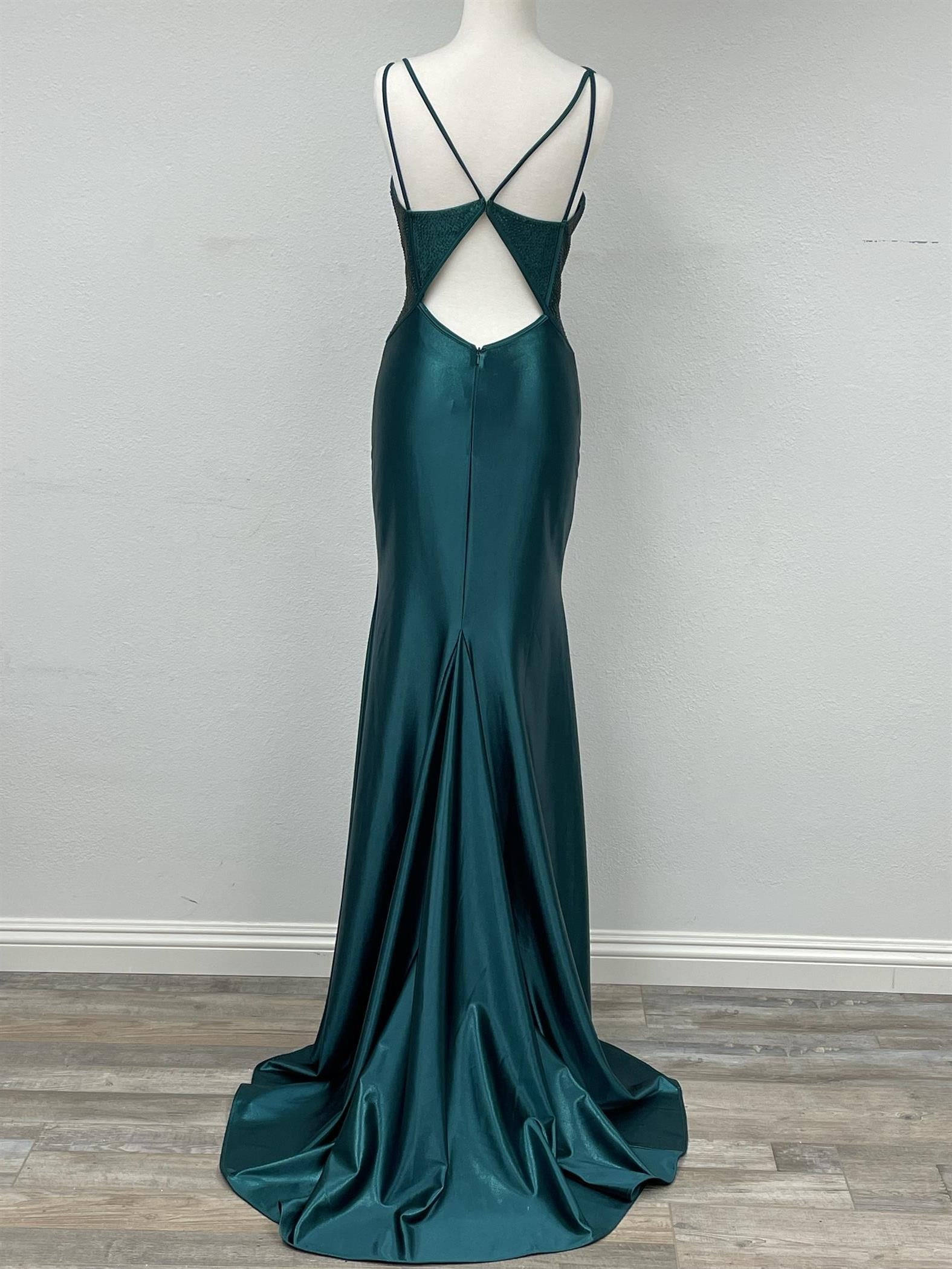 Nox Anabel -E1277 Sleeveless Sweetheart Neck Silk Dress