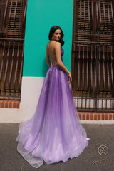 Nox Anabel -C1251 Sleeveless Deep V-Neck Prom Dress
