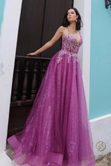 Nox Anabel -C1407 Lace Applique A-Line Prom Gown