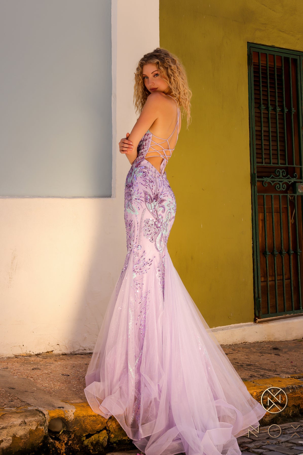 Nox Anabel -C1416 Iridescent Sequin Mermaid Dress