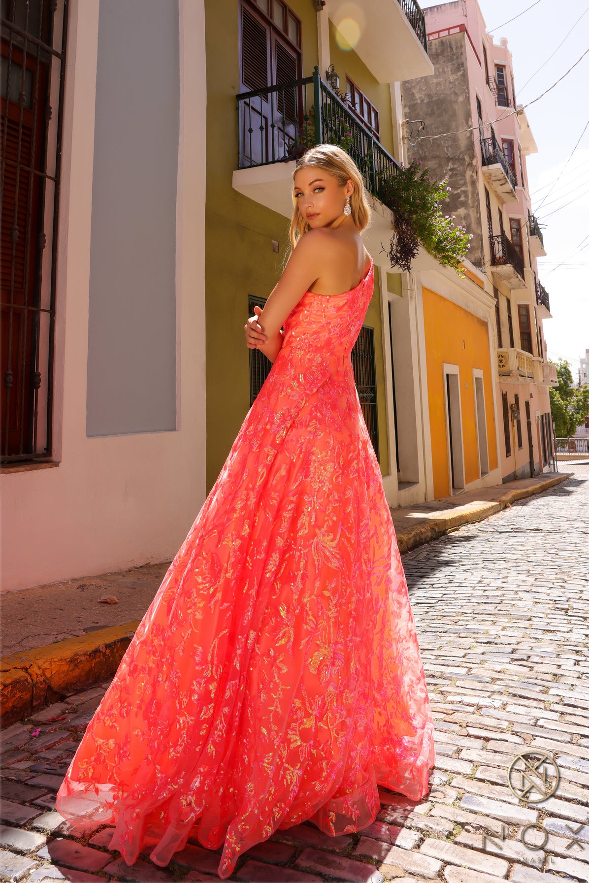Nox Anabel -R1305 One-Shoulder A-Line Prom Dress