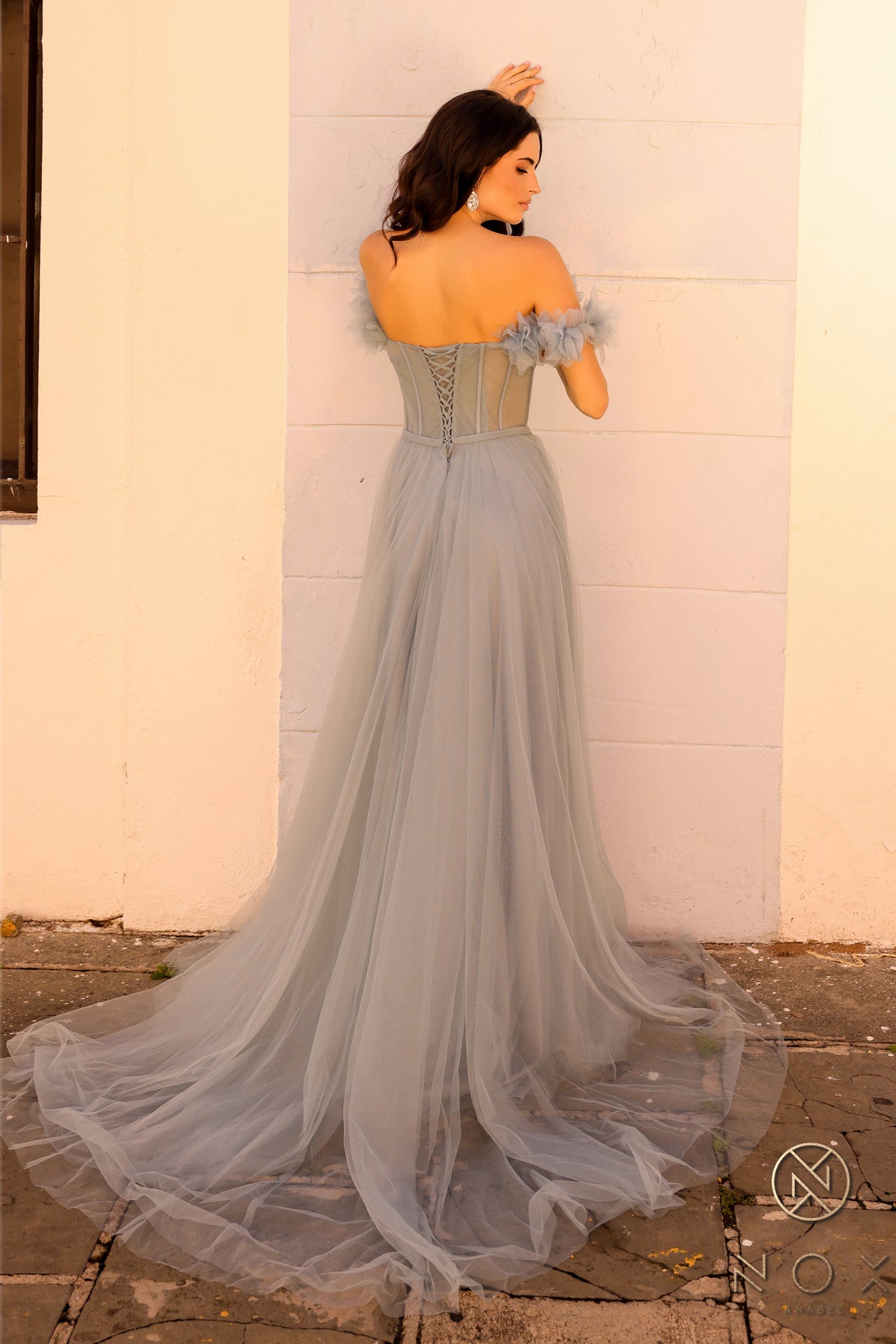 Nox Anabel -Y1474 Corset Off-Shoulder Prom Dress