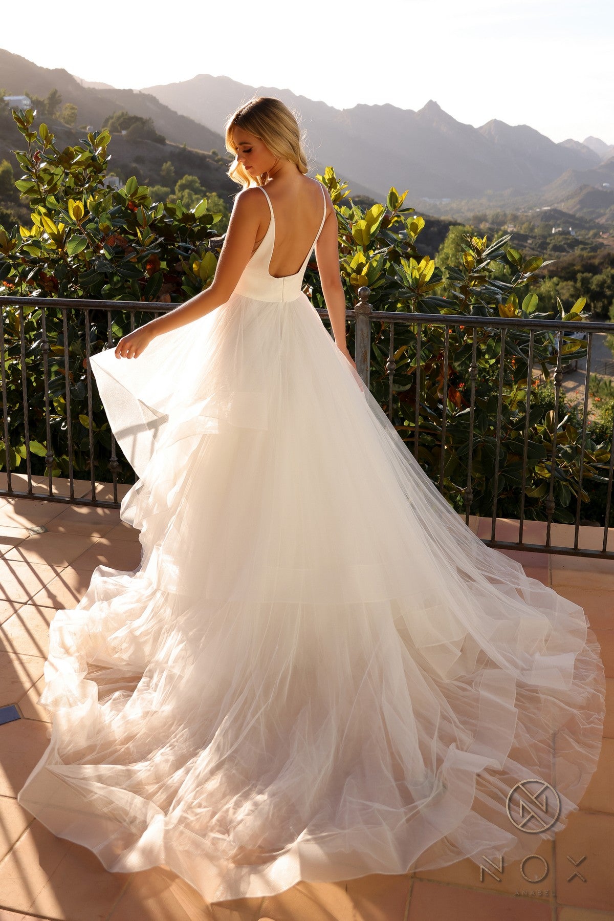 Nox Anabel -JE997 Sleeveless Layered Wedding Gown