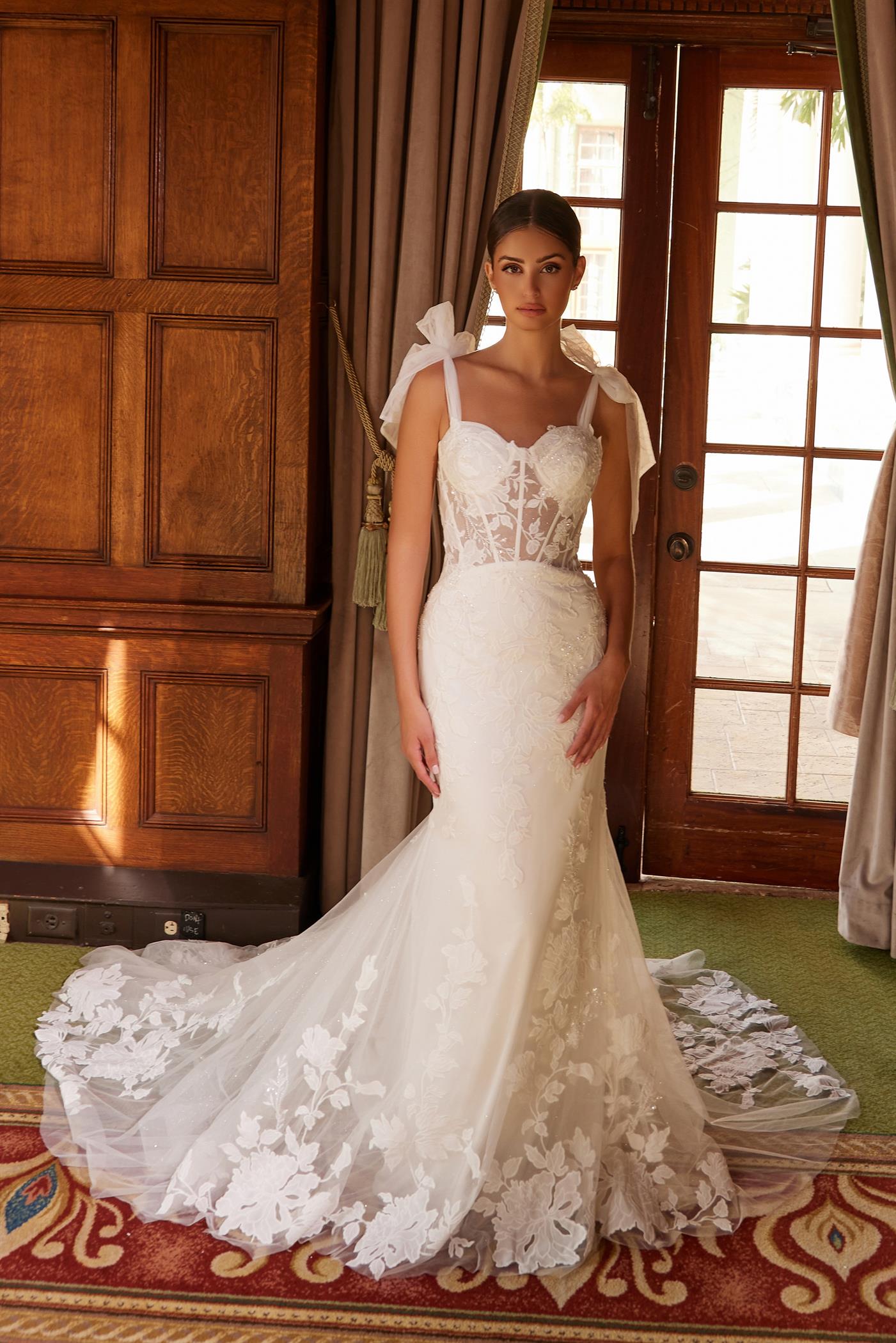 Nox Anabel -JW1033L Sweetheart Neck Embroidered Mermaid Bridal Dress