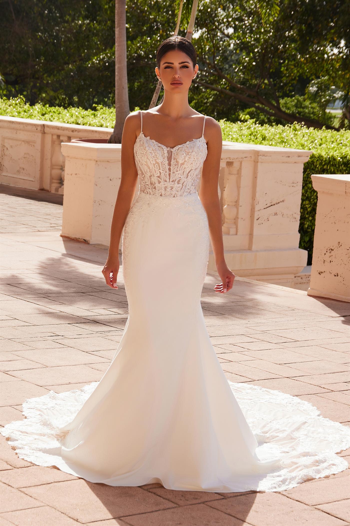 Nox Anabel -JW1036L Fitted Embroidered Mermaid Bridal Dress