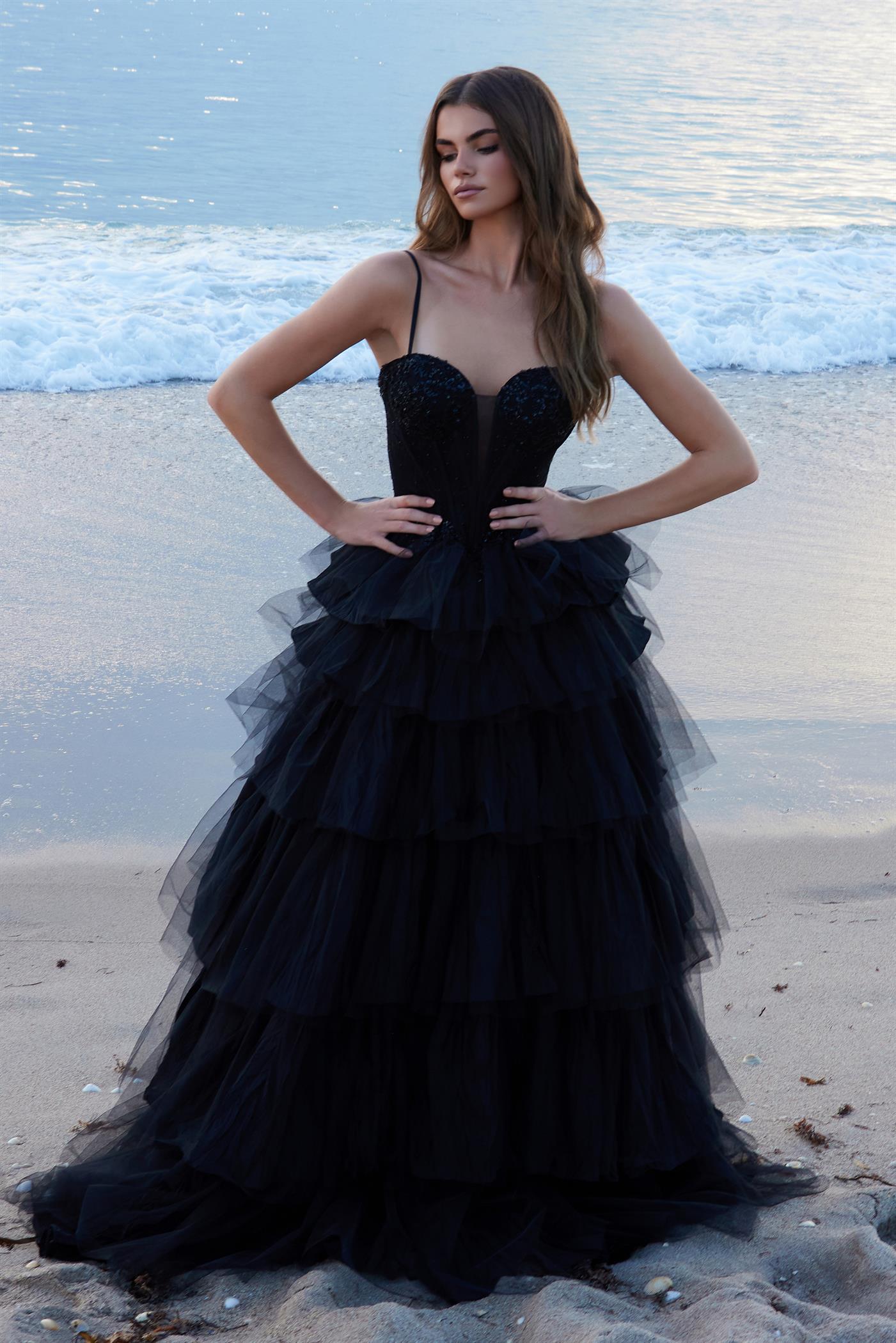 Nox Anabel -Y1545 Sweetheart Sequin Tulle A-Line Dress