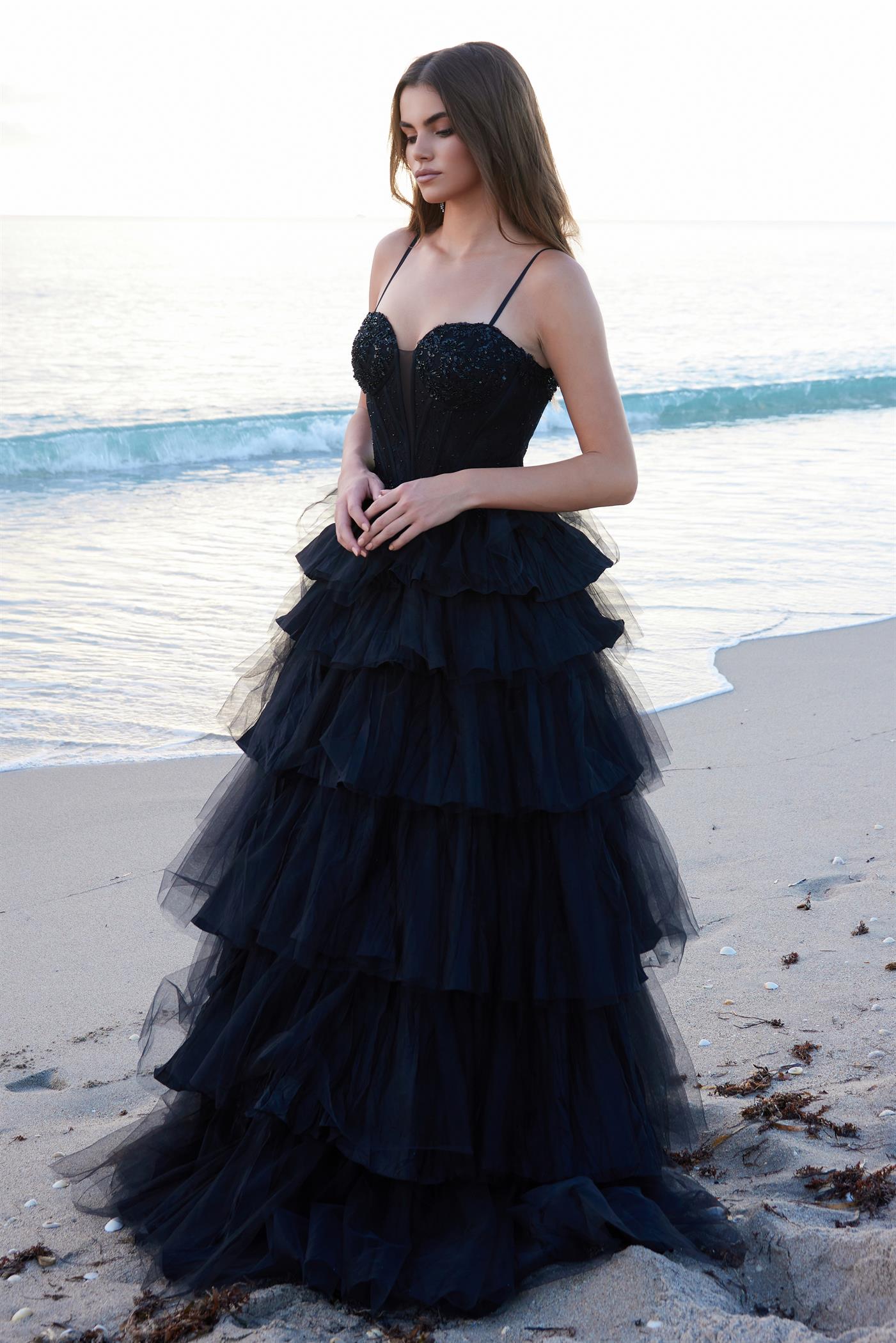 Nox Anabel -Y1545 Sweetheart Sequin Tulle A-Line Dress