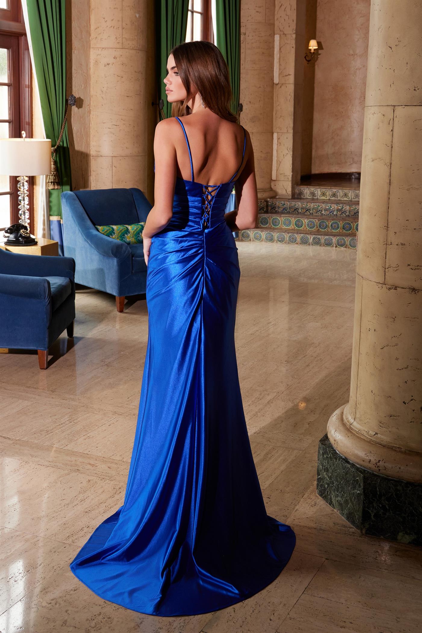 Nox Anabel -A1588 Sweetheart Neck Satin Sheath Dress