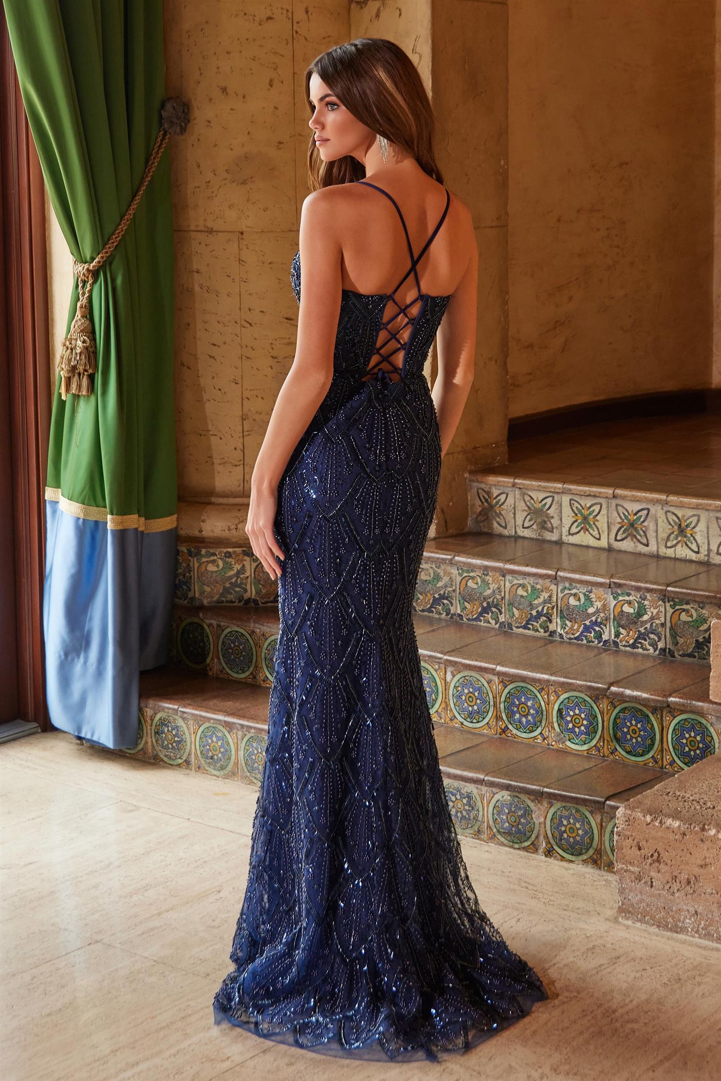 Nox Anabel -C1616 Fully Beaded Tulle Prom Sheath Dress