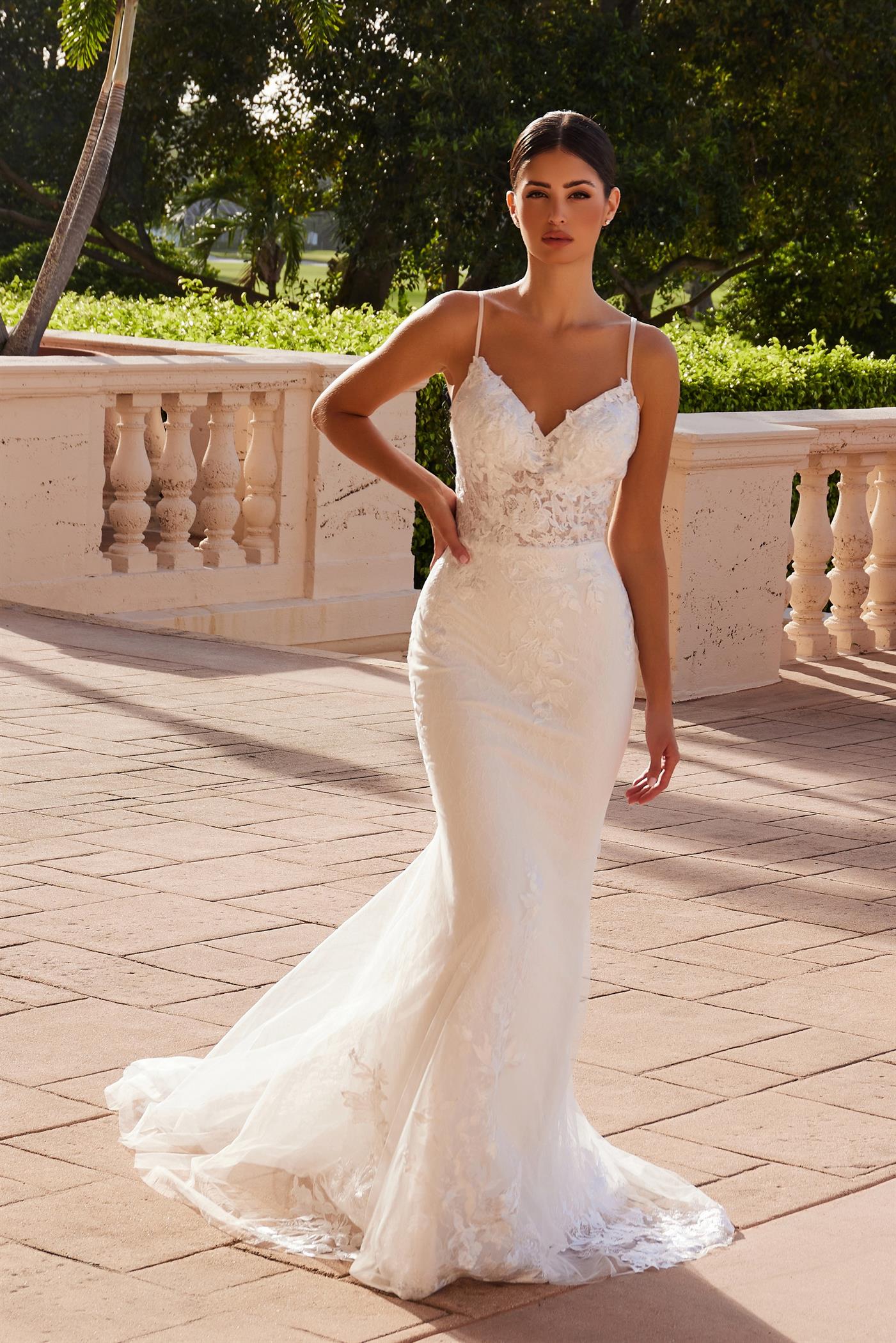 Nox Anabel -JW239 Romantic Sheer Lace Wedding Gown