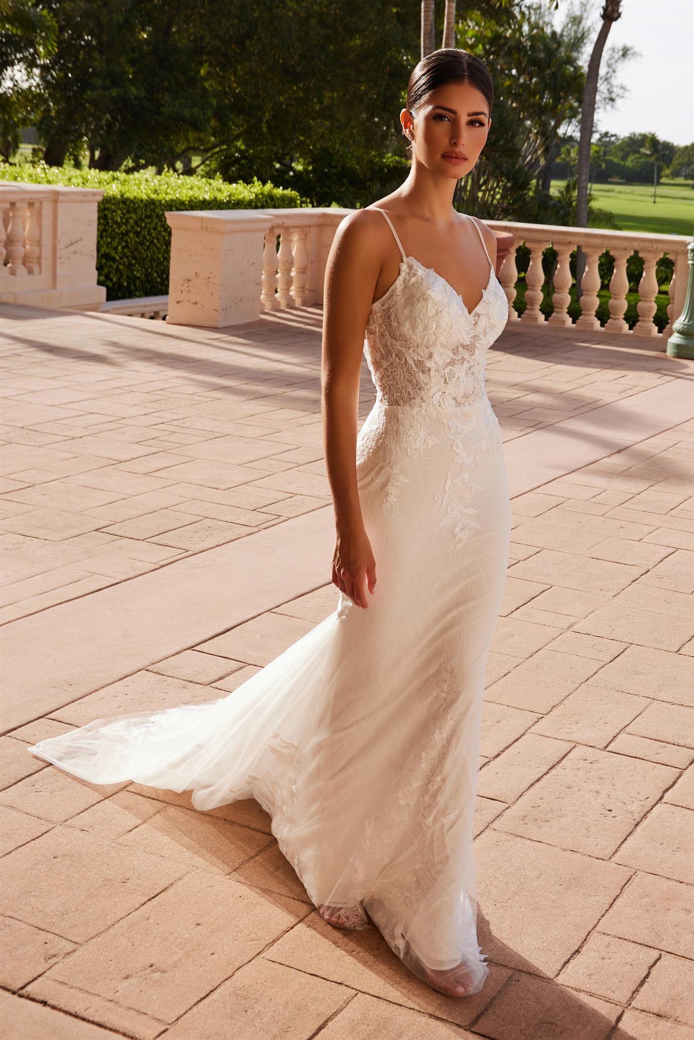 Nox Anabel -JW239 Romantic Sheer Lace Wedding Gown