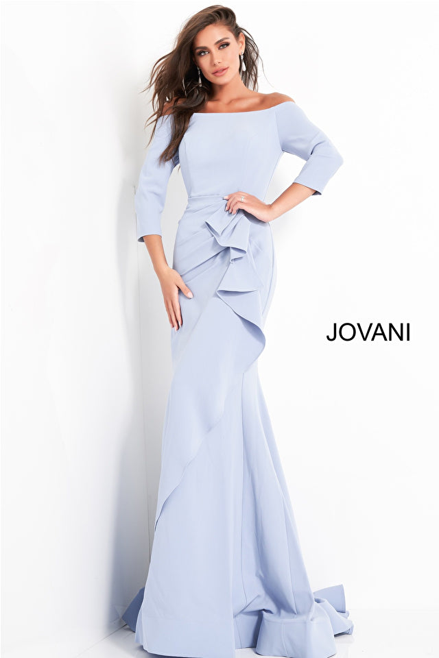 Off The Shoulder Ruched Dress By Jovani -00446