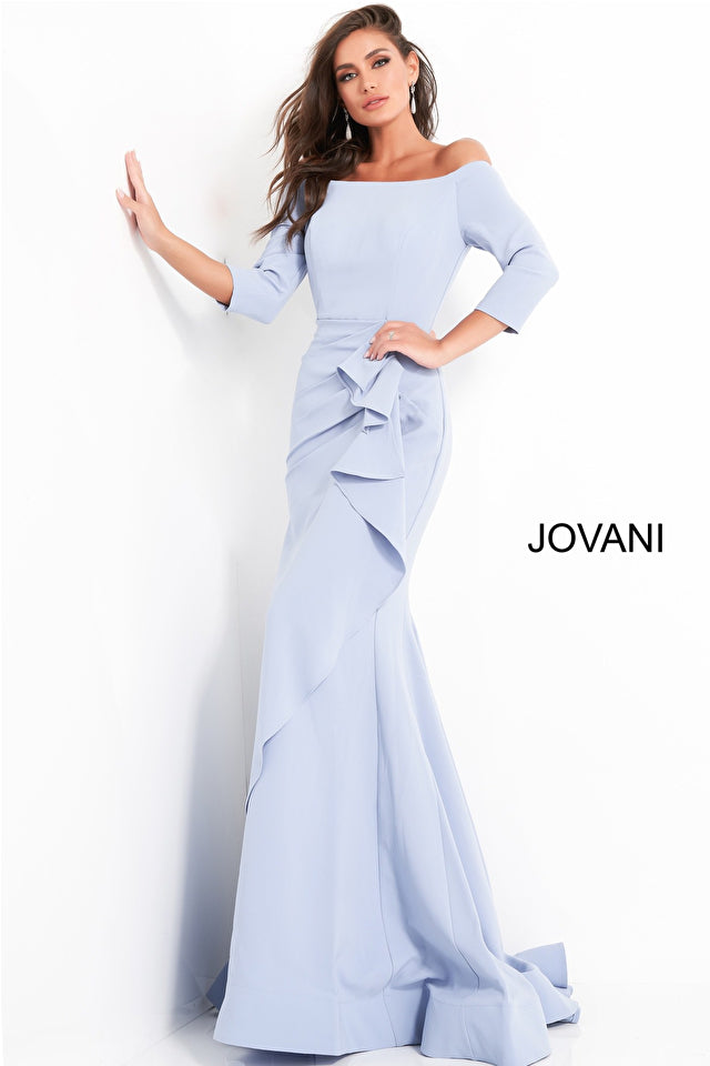 Off The Shoulder Ruched Dress By Jovani -00446