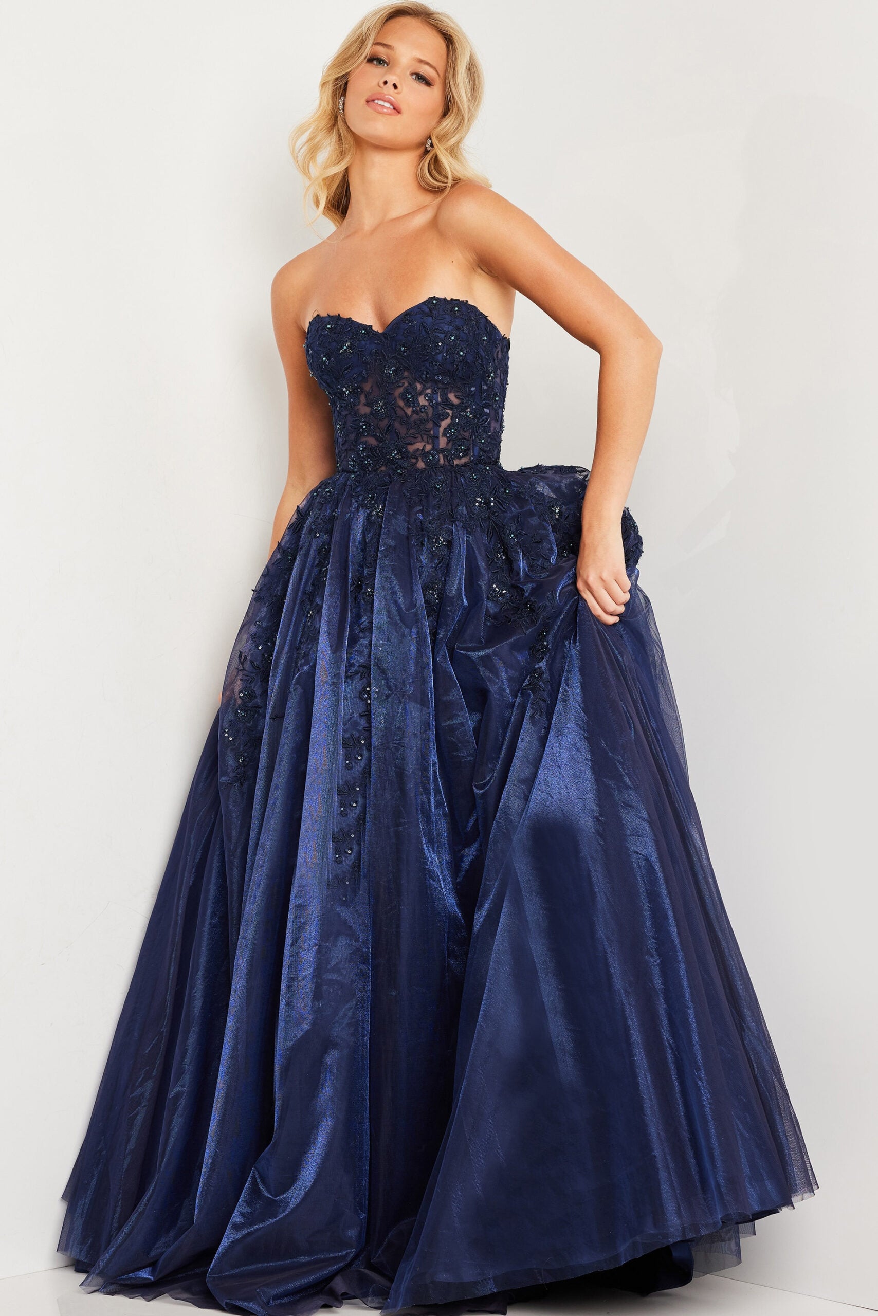 Strapless Embroidered Prom Ballgown By Jovani -00915