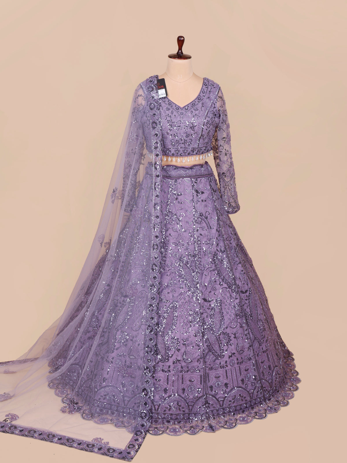 MyFashion KLS-2390 Orchid Reverie Purple Net Lehenga with Beads & Thread Craft