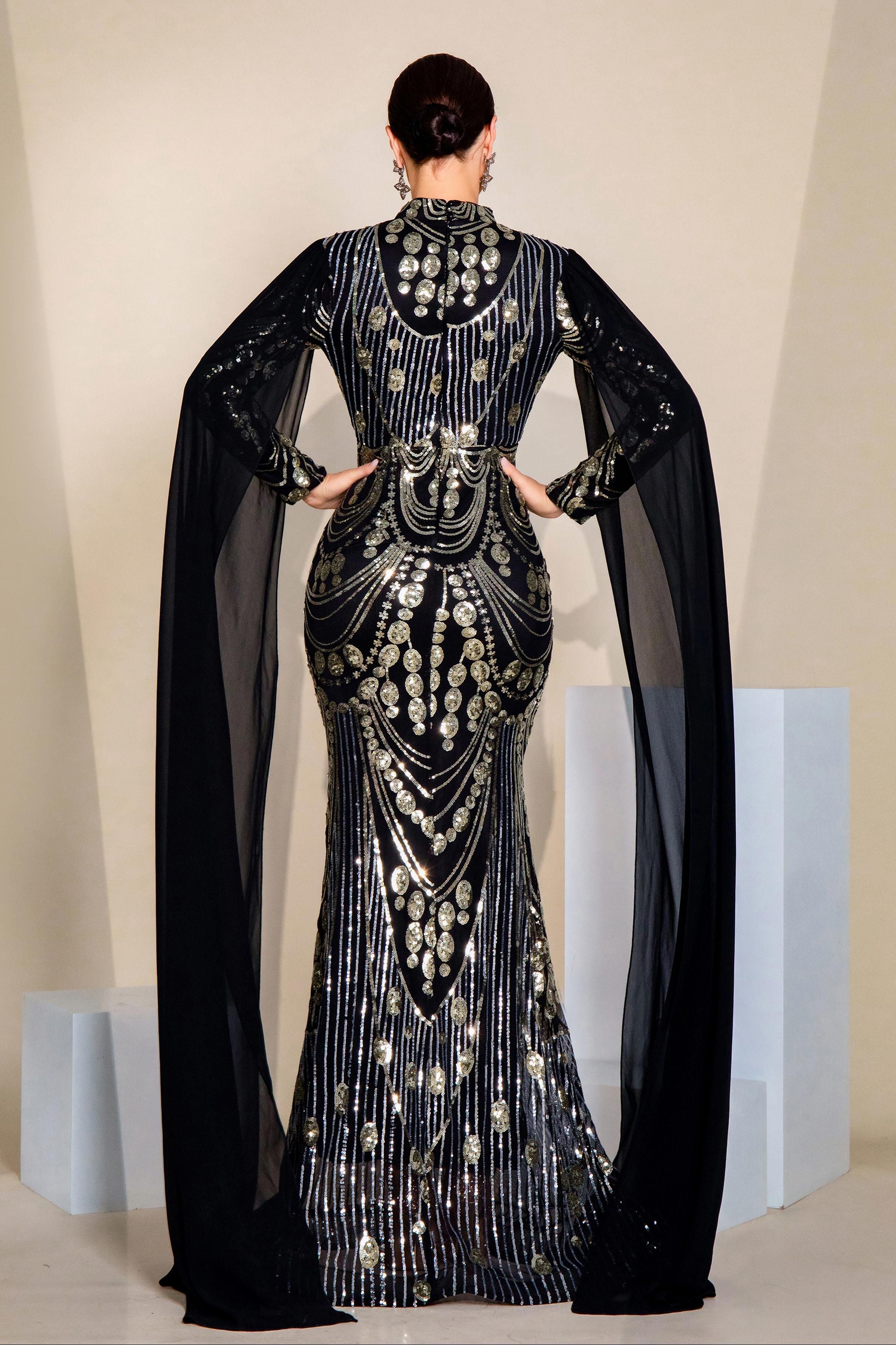 Azina -MES00614 High Neck Sequin Mermaid Evening Formal Dress