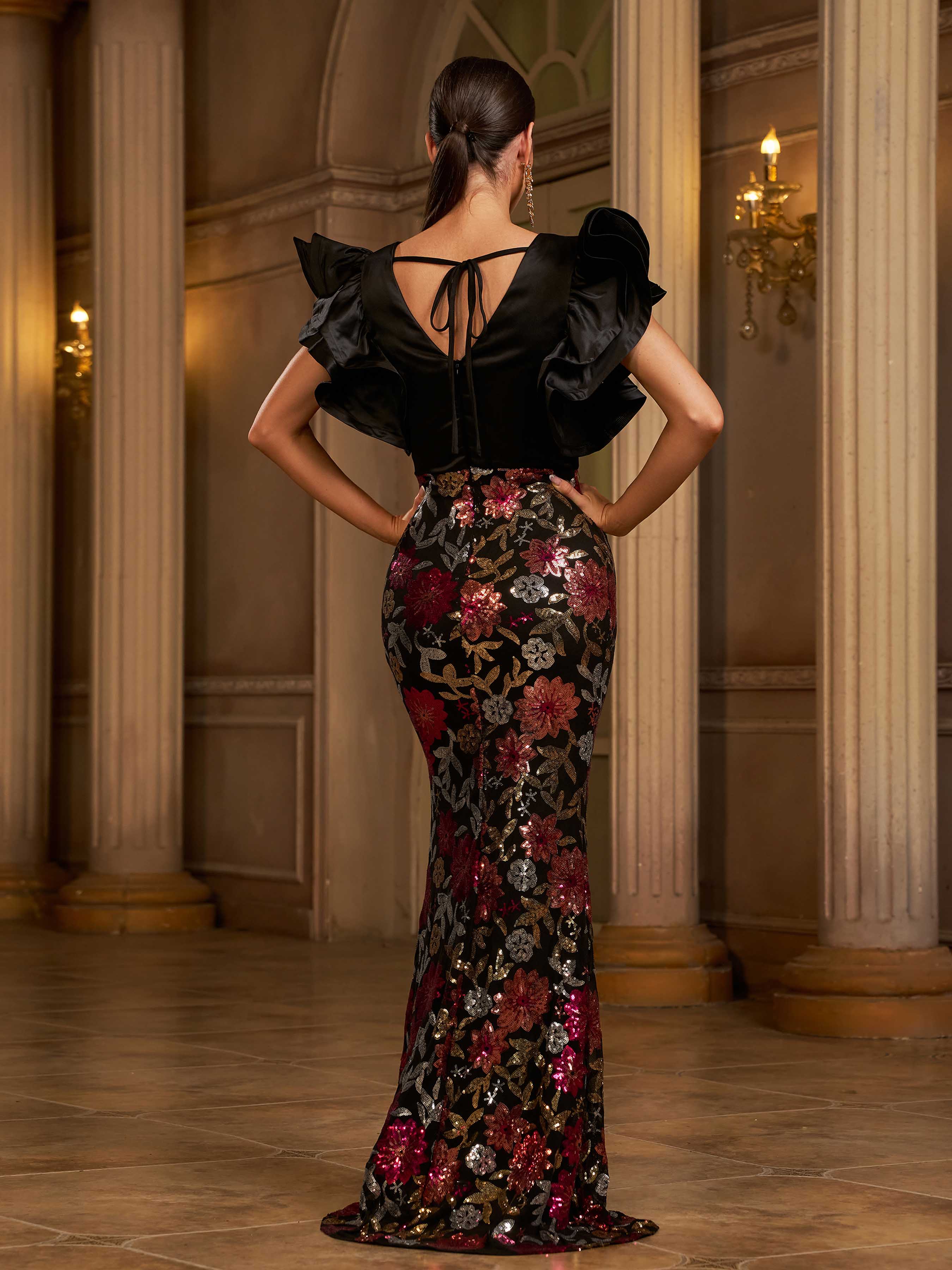 Azina -RX70115 Plung A-line Long Gown