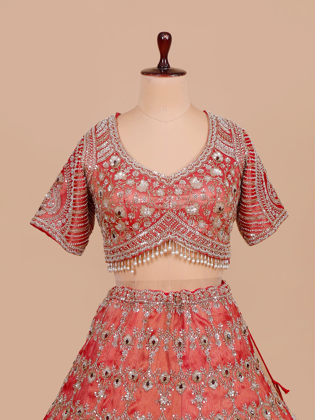 MyFashion KLS-2568 Hot pink Noor-e-Zevar Giraffe Weave Lehenga