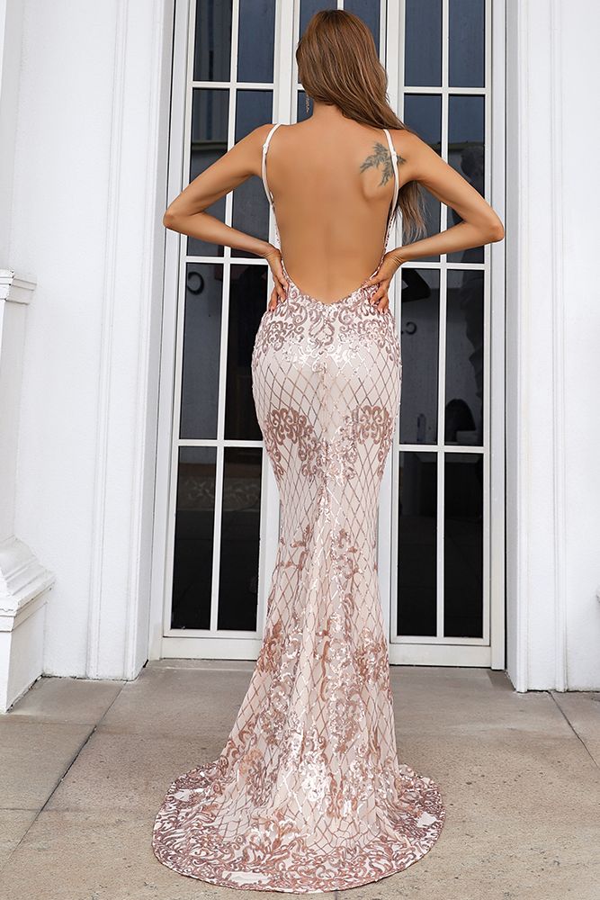 Azina -M0645 Glitter Print Mermaid Dress
