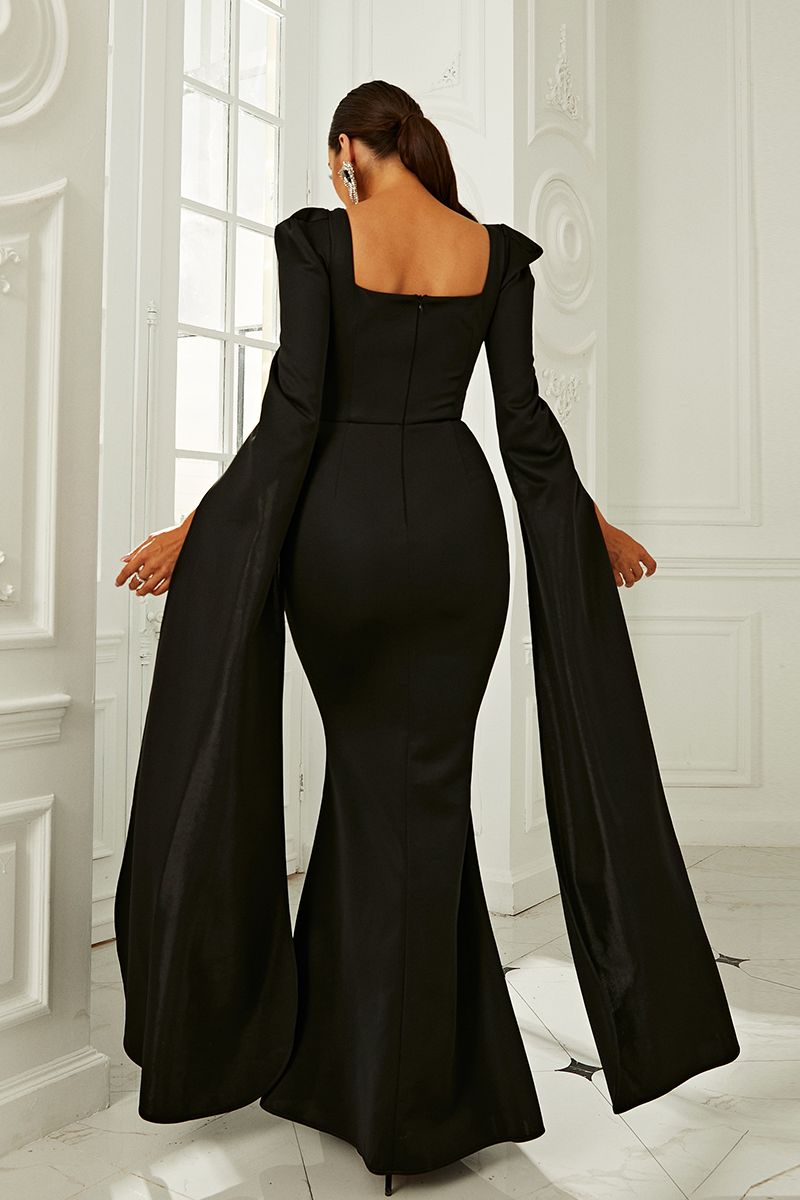 Azina -XJ878 Square Neck Split Sleeve Mermaid Formal Dress