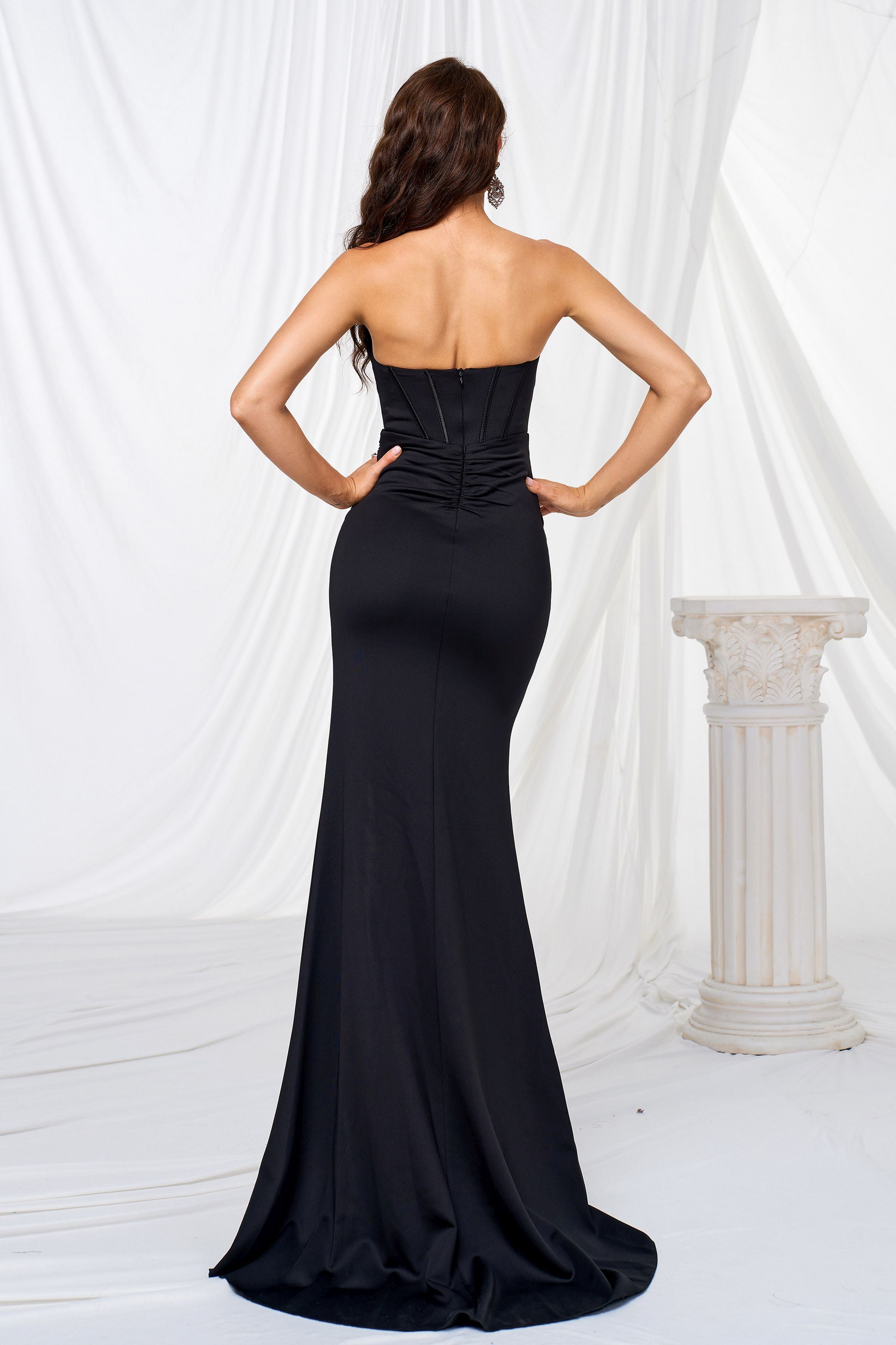 Azina -GM90016 Off-neck Long Hem Evening Dress