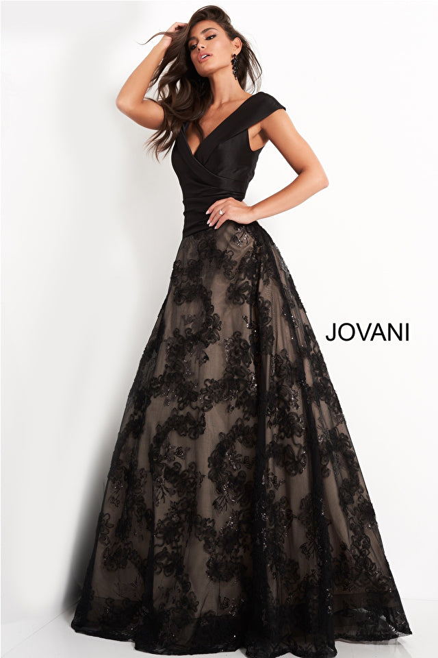 A Line V Neck Evening Gown By Jovani -03330