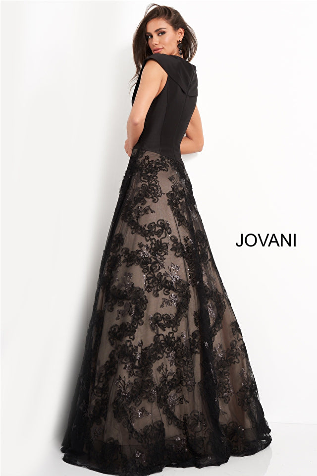 A Line V Neck Evening Gown By Jovani -03330