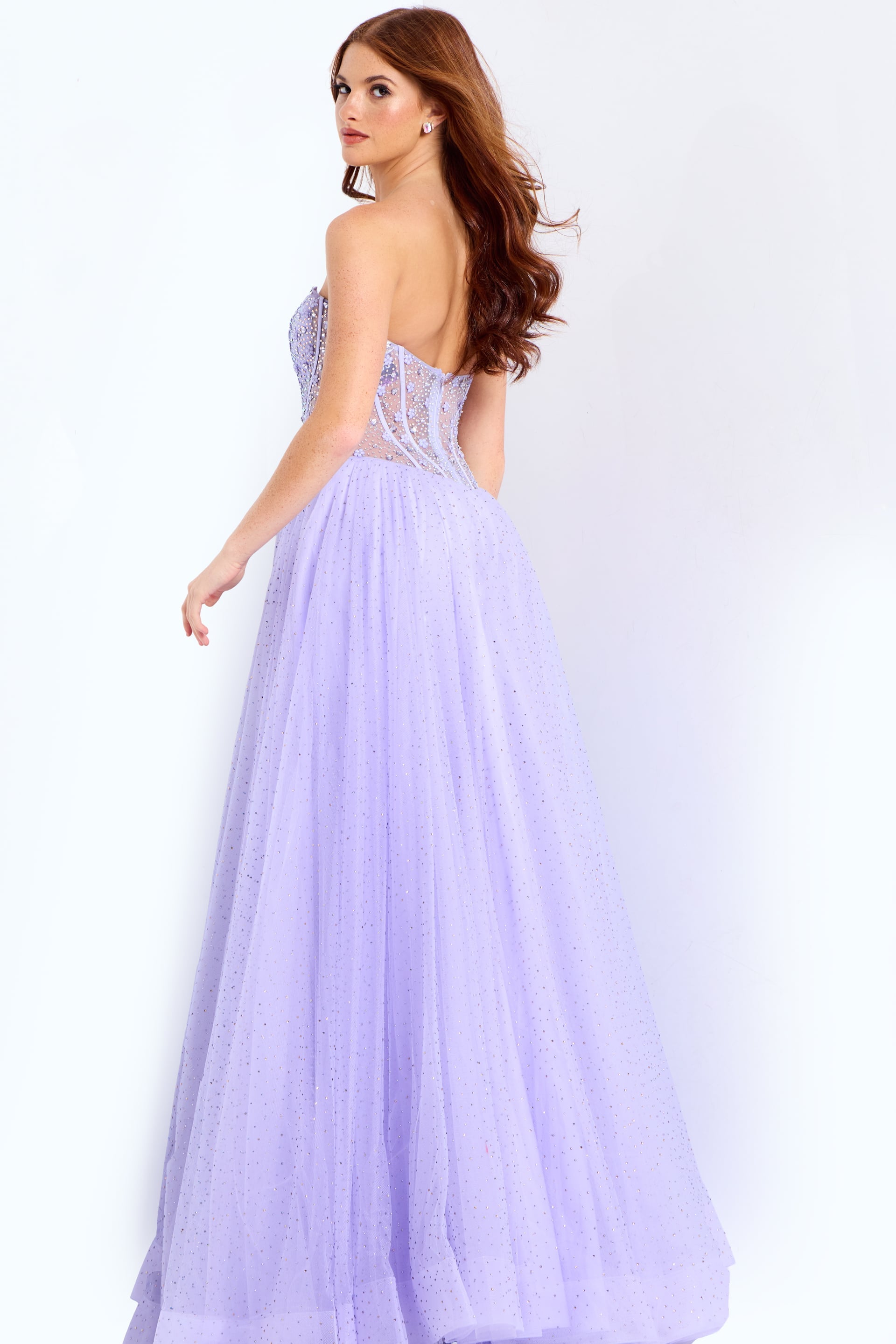 Jovani -48309 Long Beaded Corset Sweetheart Ballgown