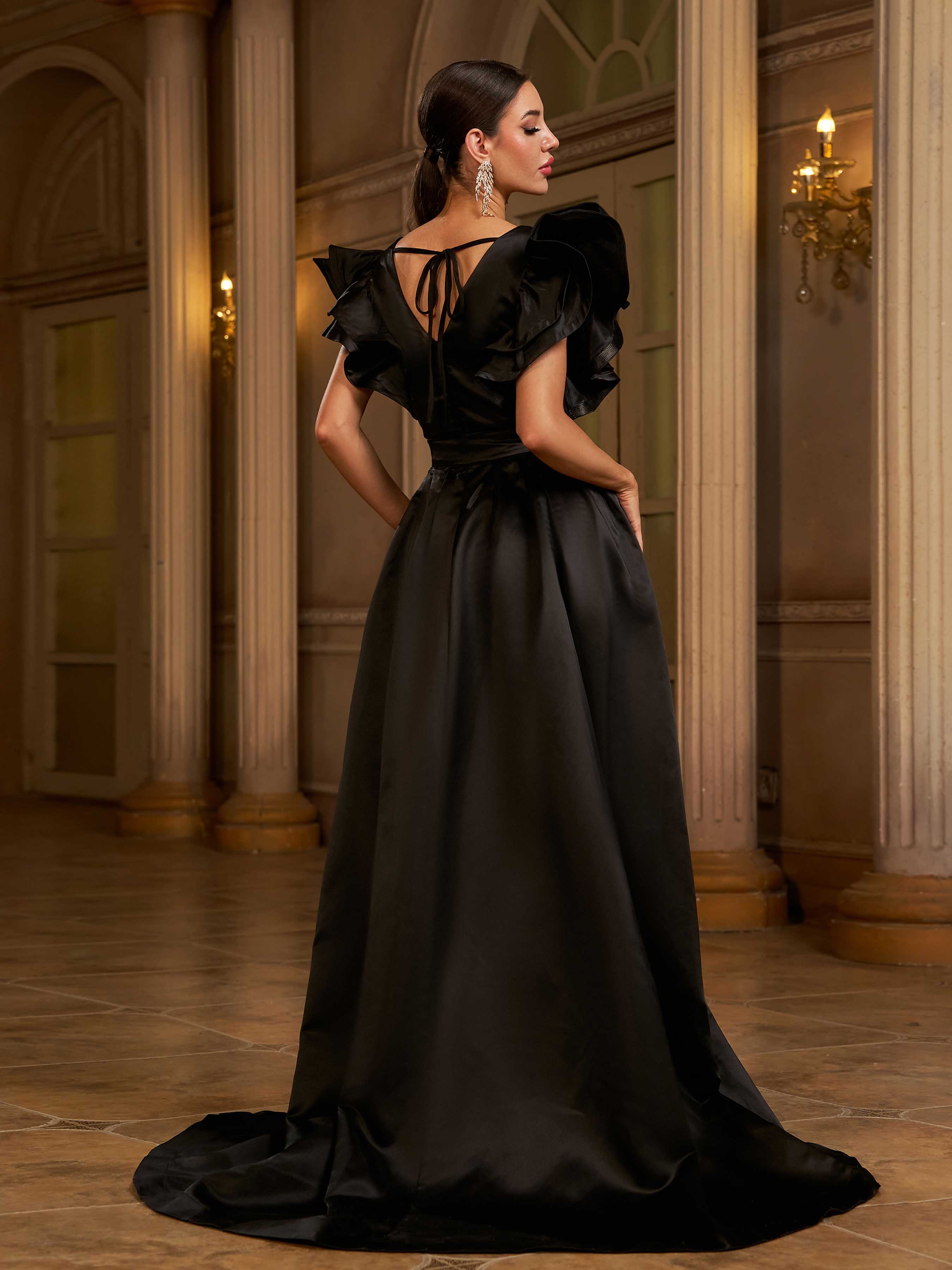 Azina -RX70115 Plung A-line Long Gown