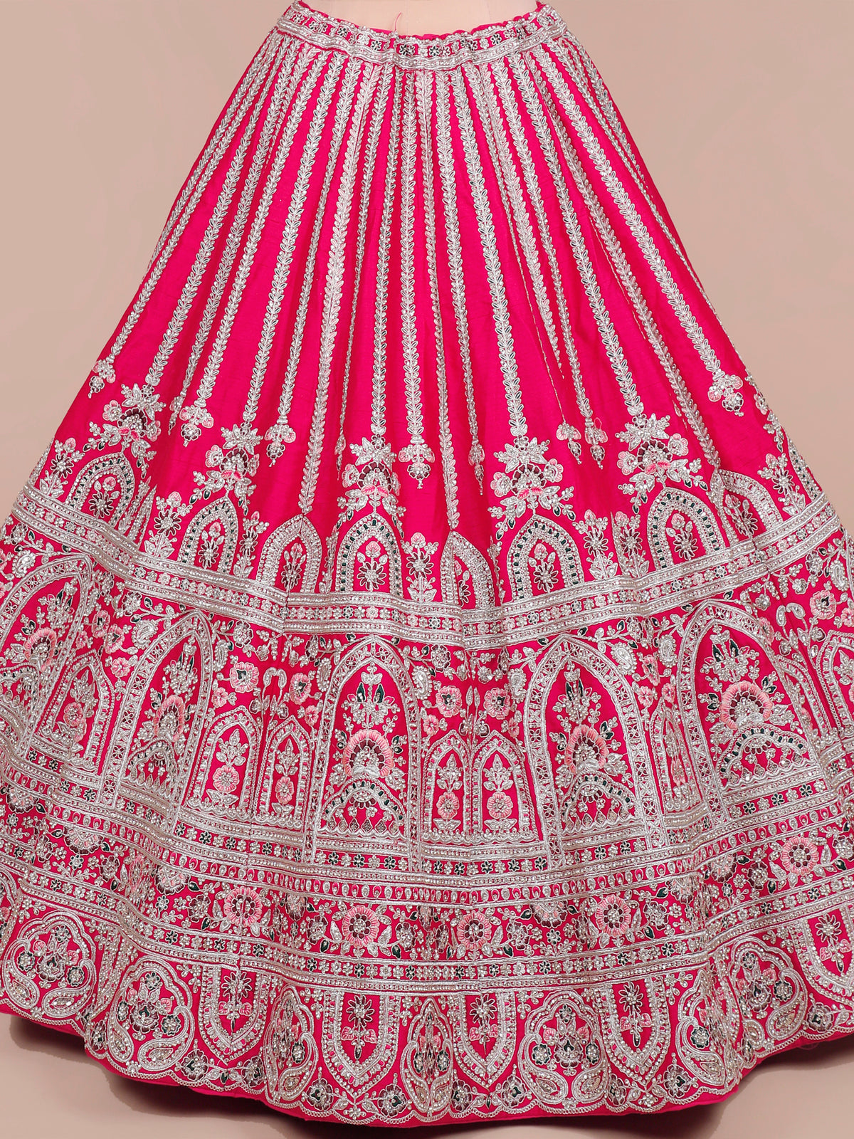 MyFashion KLS-2055 Rani Pink Silk Lehenga Highlighted With Multi-Thread