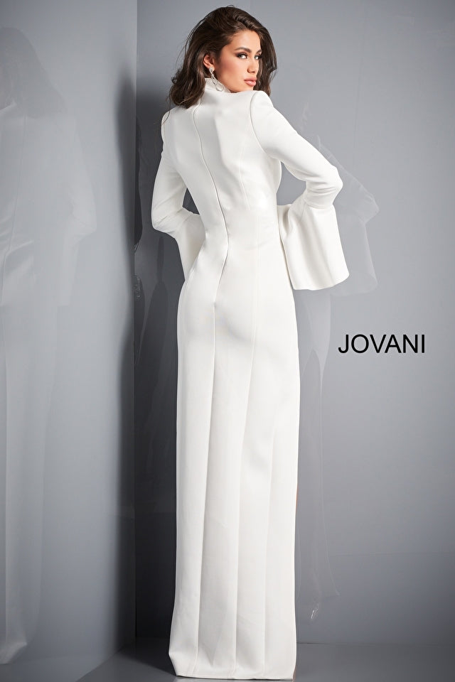 High Slit Bell Sleeve Gown By Jovani -04240