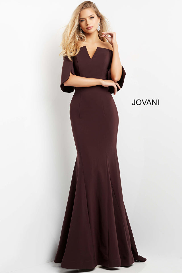 Off The Shoulder Sheath Evening Dress By Jovani -04341