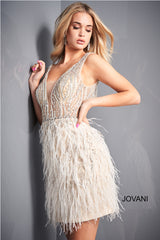 Beaded V-Neck Sheath Dress By Jovani -04619