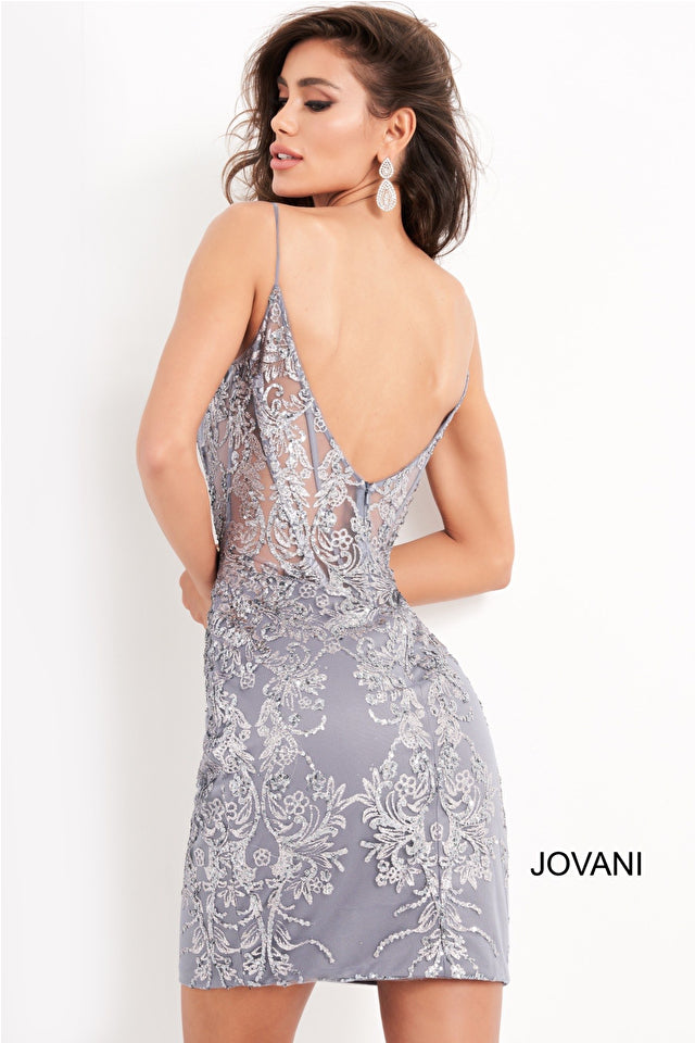 Plunging Neckline Homecoming Dress By Jovani -04699