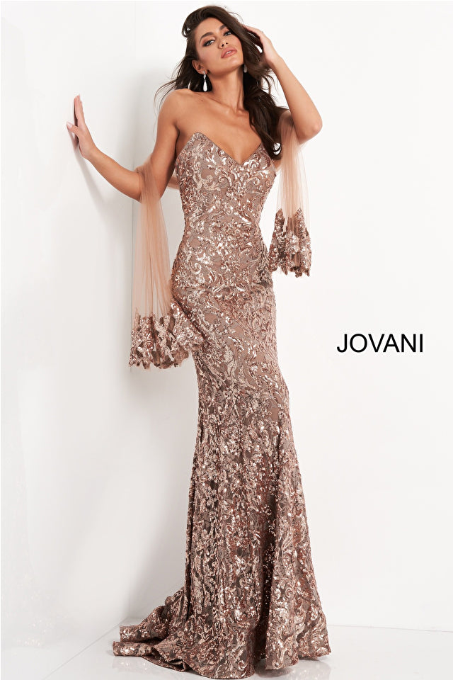 Sequin Embellished Evening Dress By Jovani -05054