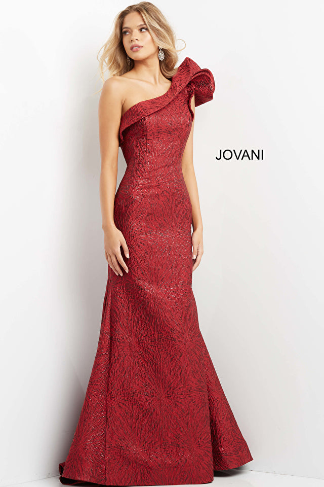 One Shoulder Mermaid Evening Gown By Jovani -05176