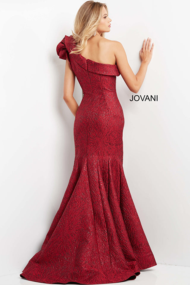 One Shoulder Mermaid Evening Gown By Jovani -05176