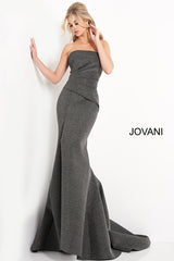 Strapless High Slit Mermaid Gown By Jovani -05490