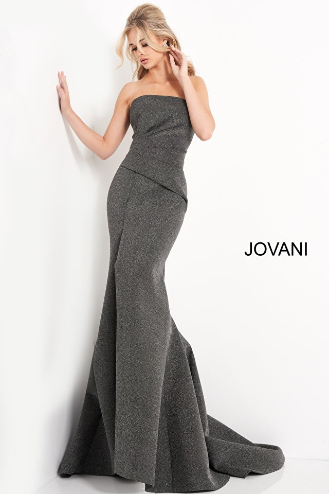 Strapless High Slit Mermaid Gown By Jovani -05490