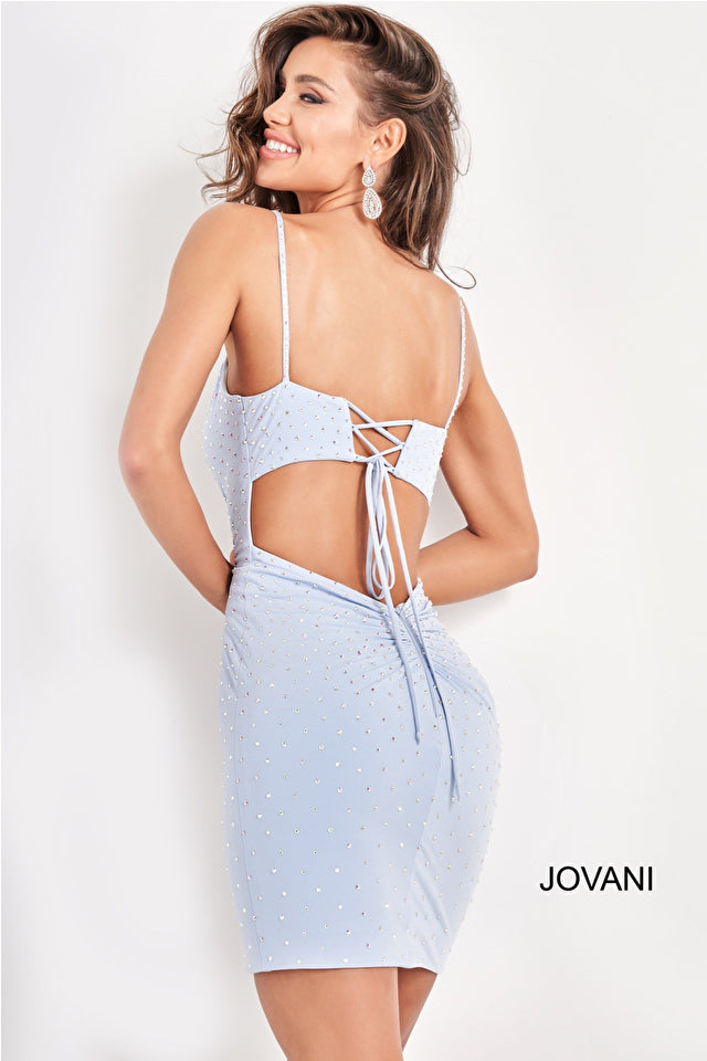 Beaded Plunging V-Neck Fitted Dress By Jovani -05513