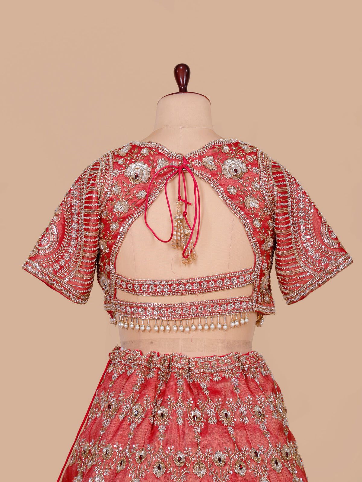 MyFashion KLS-2568 Hot pink Noor-e-Zevar Giraffe Weave Lehenga