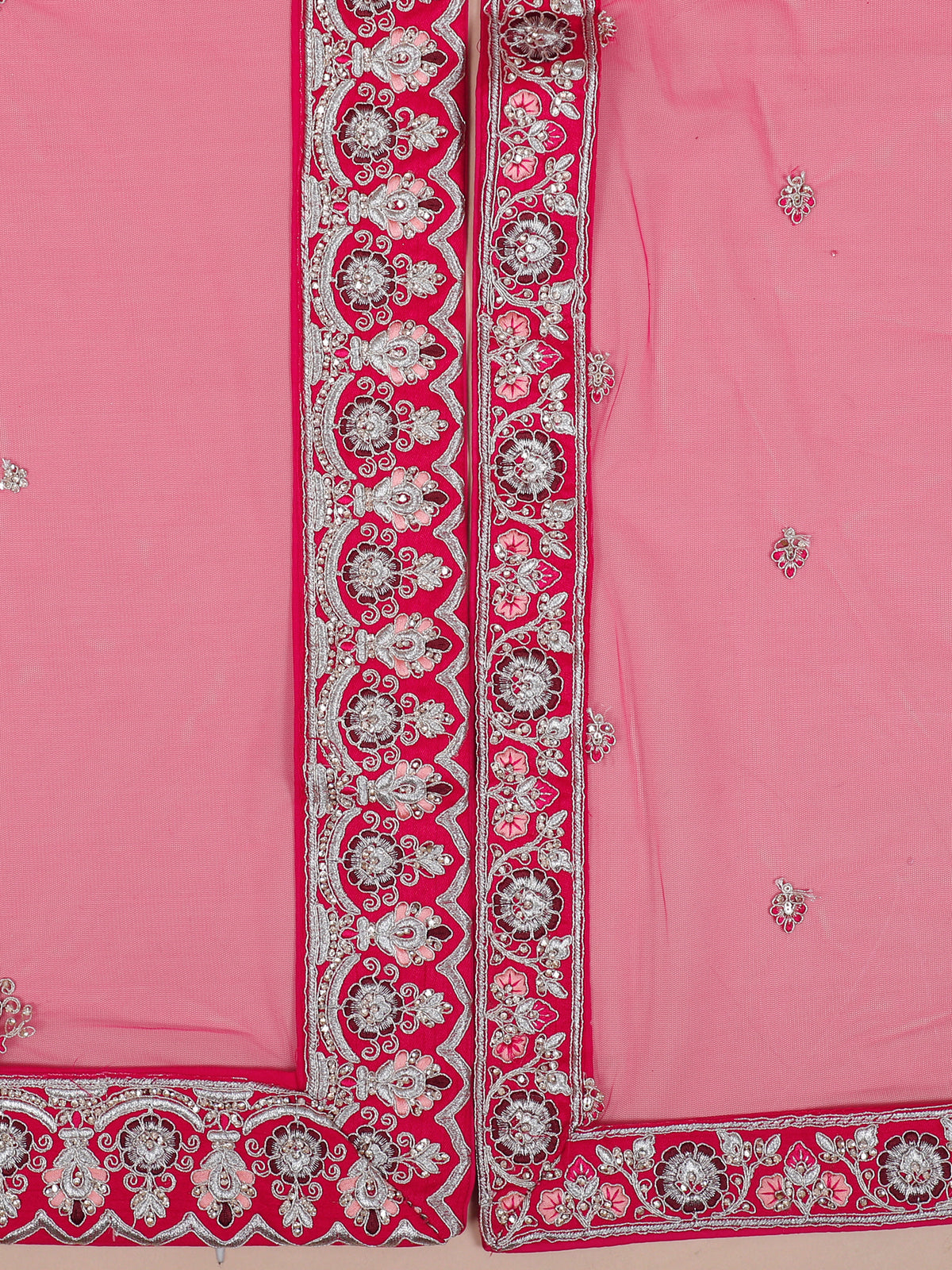 MyFashion KLS-2055 Rani Pink Silk Lehenga Highlighted With Multi-Thread