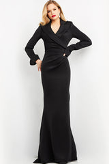 Long Sleeve V Neck Evening Dress By Jovani -06774
