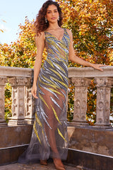 Illusion Embellished Fitted Dress By Jovani -06790