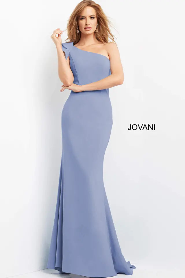 Jovani -06935 One Shoulder Mermaid Fitted Dress